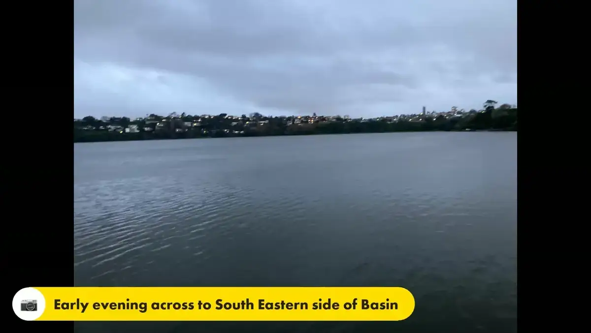 Looking across Orakei Basin towards the south eastern side on the Remuera Ramble walk