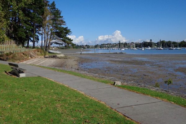 Walkway along Tamaki Estuary on the Pakuranga Kentigern Loop walk in East Auckland